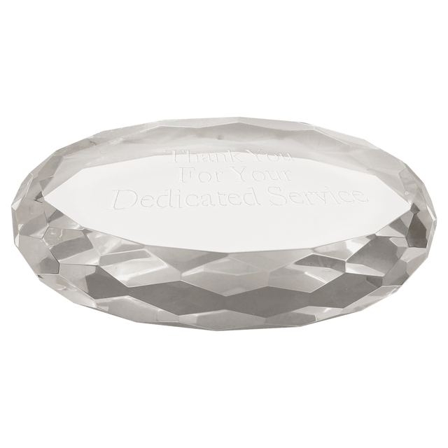 Clear Oval Crystal Paperweight-AKD Ink