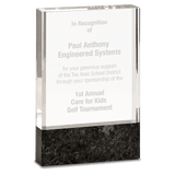 Clear Fusion Crystal Award with Genuine  Marble-AKD Ink