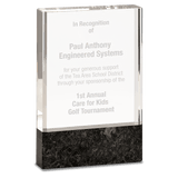 Clear Fusion Crystal Award with Genuine  Marble-AKD Ink