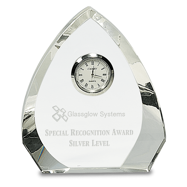 Clear Crystal Arch with Clock-AKD Ink