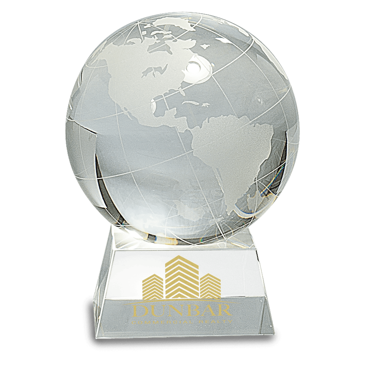 Large Crystal Globe On Clear Base
