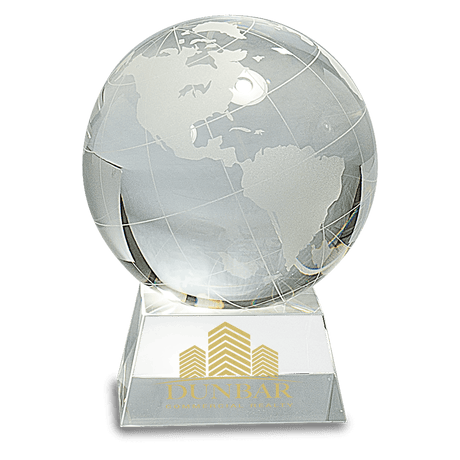 Large Crystal Globe on Clear Base-AKD Ink