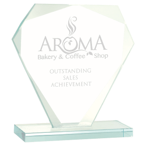 Small Cut Diamond Jade Glass Award-AKD Ink