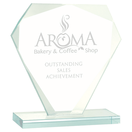Small Cut Diamond Jade Glass Award-AKD Ink