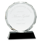 Large Round Facet Crystal on  Pedestal Base-AKD Ink