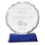 Large Round Facet Crystal on  Pedestal Base-AKD Ink
