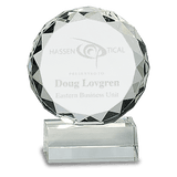 Large Round Facet Crystal on  Pedestal Base-AKD Ink
