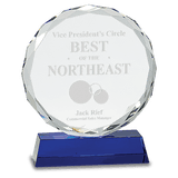 Large Round Facet Crystal on  Pedestal Base-AKD Ink