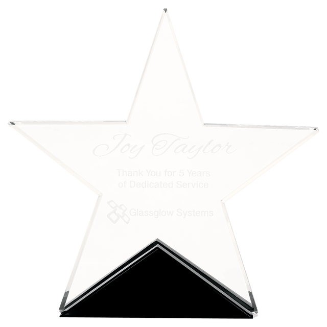 Small Clear Glass Star on  Base-AKD Ink
