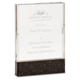 Medium Clear Fusion Crystal Award with Genuine  Marble-AKD Ink