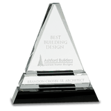 Medium Clear Crystal Triangle On  Crystal Pedestal Base