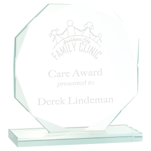 Medium Octagon Jade Glass Award-AKD Ink