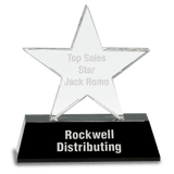 Clear Crystal Star On  Pedestal Base