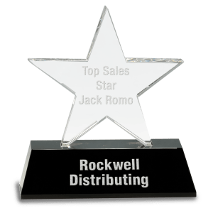 Clear Crystal Star on  Pedestal Base-AKD Ink