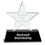 Clear Crystal Star On  Pedestal Base
