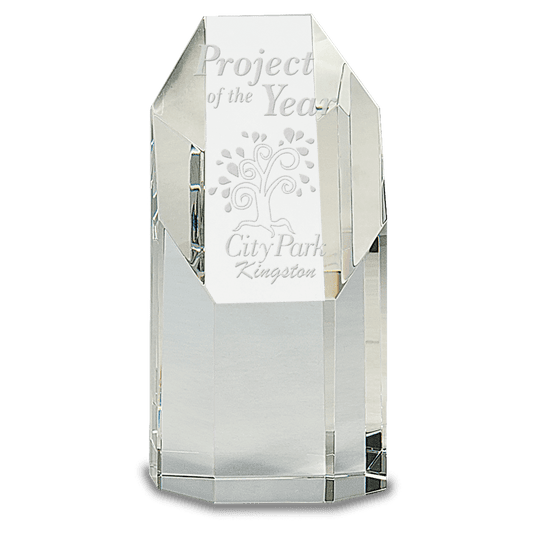 Medium Clear Crystal Octagon Tower-AKD Ink