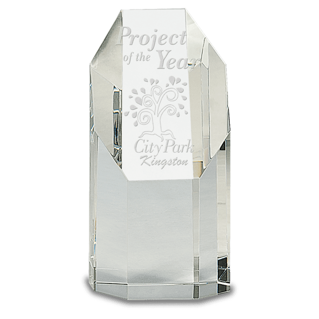 Medium Clear Crystal Octagon Tower-AKD Ink