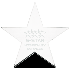 Medium Clear Glass Star on  Base