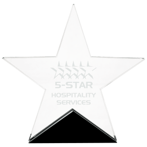 Medium Clear Glass Star on  Base-AKD Ink
