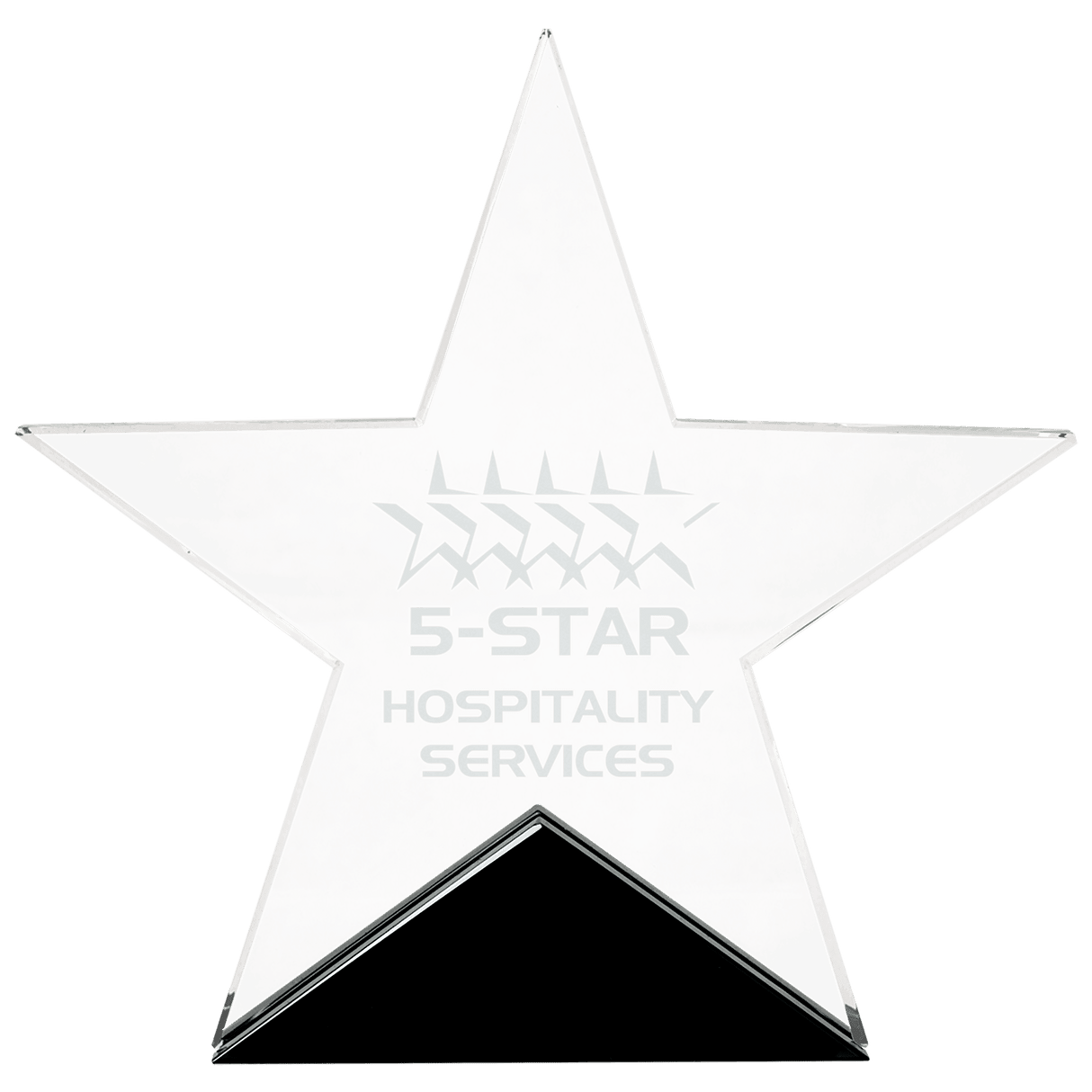 Medium Clear Glass Star on  Base