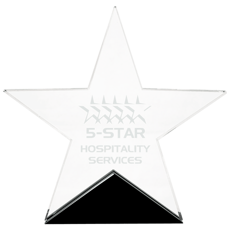 Medium Clear Glass Star on  Base