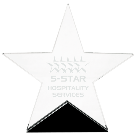 Medium Clear Glass Star on  Base-AKD Ink
