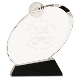 1mall Clear Crystal Oblong Golf Award on  Crystal Base-AKD Ink