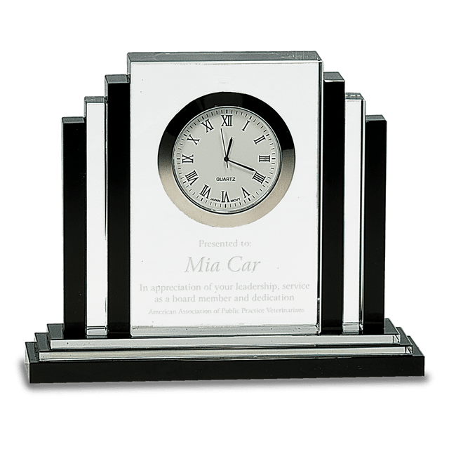 Clear Crystal with Clock and  Crystal Trim-AKD Ink