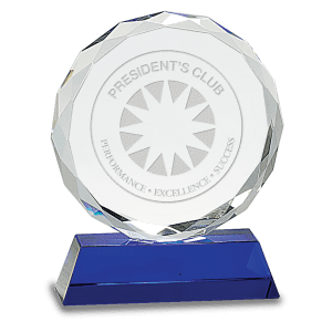 Medium Round Facet Crystal on  Pedestal Base-AKD Ink