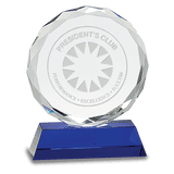 Medium Round Facet Crystal on  Pedestal Base-AKD Ink
