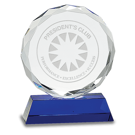 Medium Round Facet Crystal on  Pedestal Base-AKD Ink