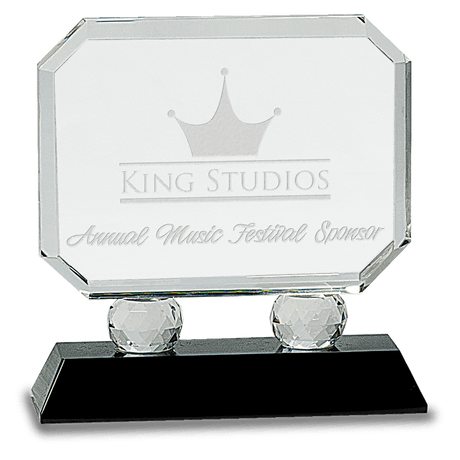 Small Rectangle Crystal on  Pedestal Base-AKD Ink