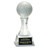 Crystal Golf Ball on Clear Pedestal Base-AKD Ink