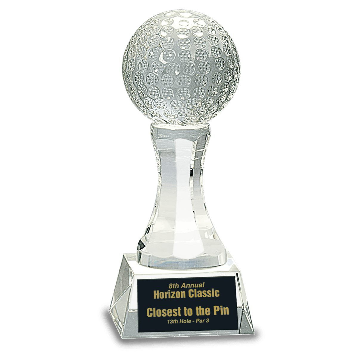Crystal Golf Ball on Clear Pedestal Base-AKD Ink