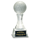 Crystal Golf Ball on Clear Pedestal Base-AKD Ink