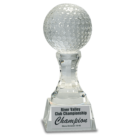 Crystal Golf Ball on Clear Pedestal Base-AKD Ink
