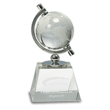 Crystal Spinning Globe On Clear Base