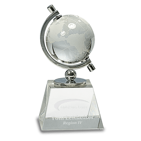 Crystal Spinning Globe on Clear Base-AKD Ink