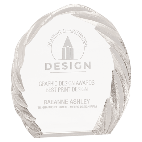 Oval Crystal with Decorative Edge-AKD Ink