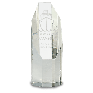 Small Clear Octagon Slant-Top Crystal Tower - AKD Ink