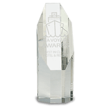 Small Clear Octagon Slant-Top Crystal Tower