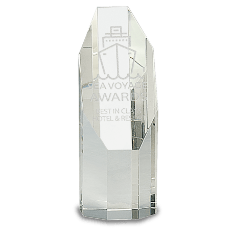 Small Clear Octagon Slant-Top Crystal Tower-AKD Ink