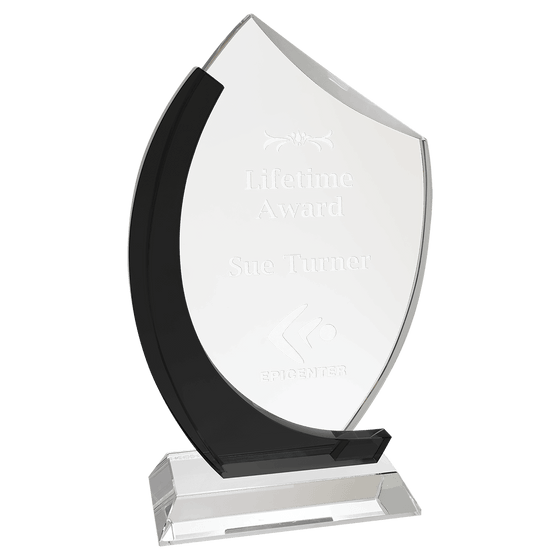 Clear Crystal Slant Oval Award