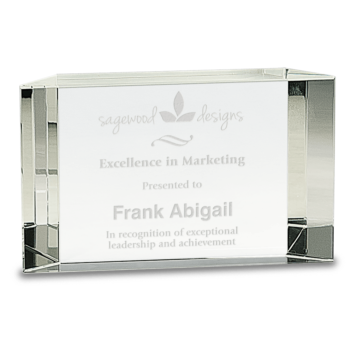 Medium Clear Crystal Facet Block-AKD Ink