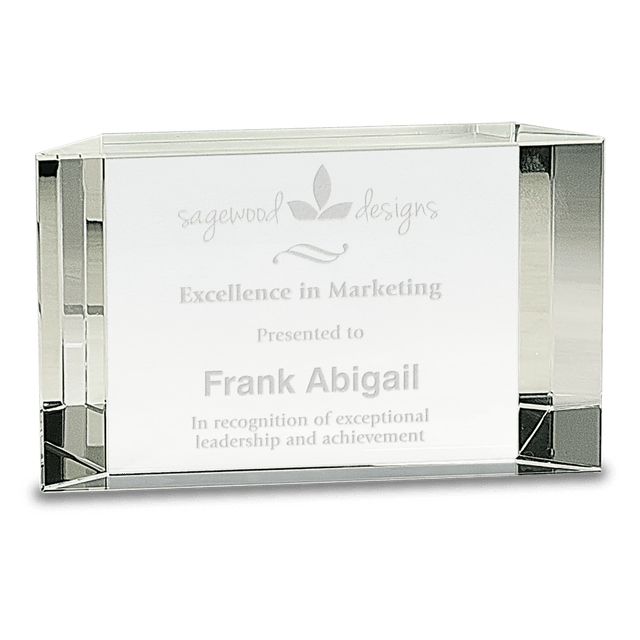 Medium Clear Crystal Facet Block-AKD Ink