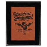 Black Piano Finish Plaque with Rawhide Leatherette Plate-AKD Ink
