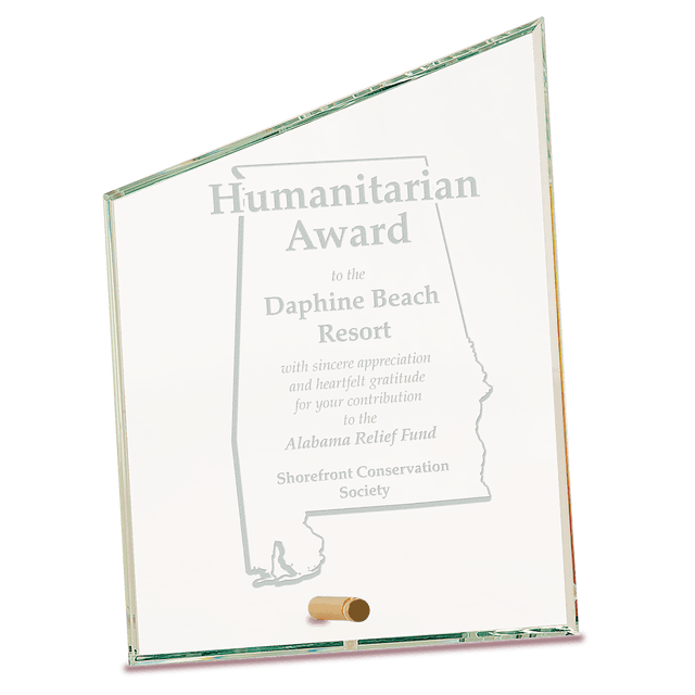 Large Clear Slant Rectangle CrystalEdge Glass-AKD Ink