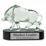 Clear Art Glass Bull