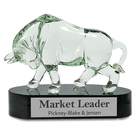 Clear Art Glass Bull