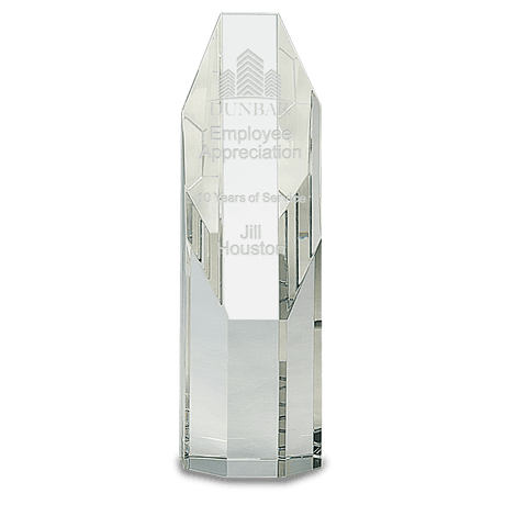 Large Clear Octagon Slant-Top Crystal Tower-AKD Ink